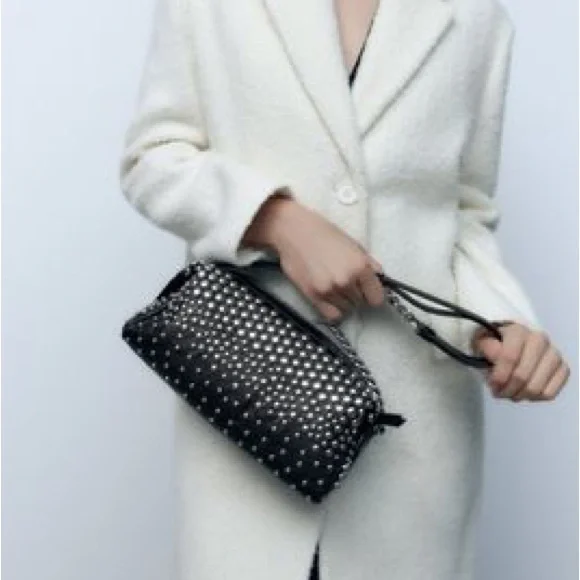 Leather Zara Rocker Shoulder Bag ROCK FLAP SHOULDER BAG Black ZARA